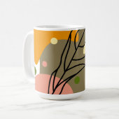 Interessante abstracte plekjes met bladeren koffiemok (Voorkant links)