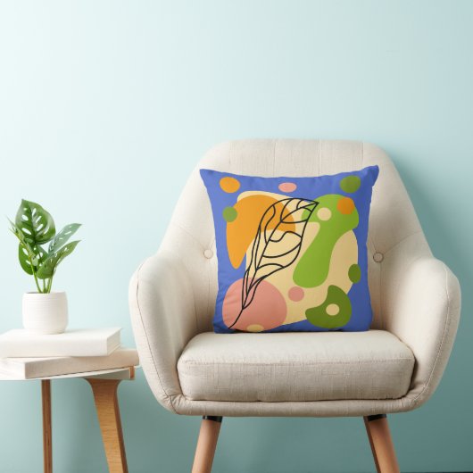 Interessante abstracte plekjes met bladeren kussen (Stoel)