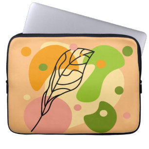 Interessante abstracte plekjes met bladeren laptop sleeve