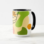 Interessante abstracte plekjes met bladeren mok (Voorkant rechts)