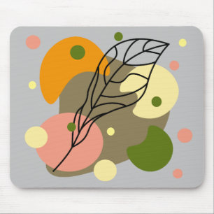 Interessante abstracte plekjes met bladeren muismat