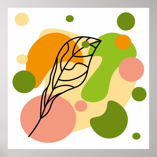 Interessante abstracte plekjes met bladeren poster (Voorkant)