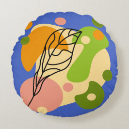 Interessante abstracte plekjes met bladeren rond kussen