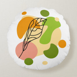 Interessante abstracte plekjes met bladeren rond kussen