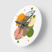 Interessante abstracte plekjes met bladeren ronde klok (Hoek)