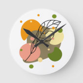 Interessante abstracte plekjes met bladeren ronde klok (Voorkant)
