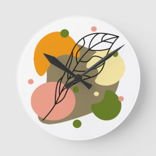 Interessante abstracte plekjes met bladeren ronde klok