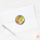 Interessante abstracte plekjes met bladeren ronde sticker (Envelop)