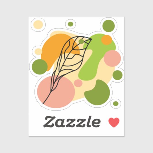 Interessante abstracte plekjes met bladeren sticker (Vel)