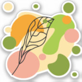 Interessante abstracte plekjes met bladeren sticker (Voorkant)