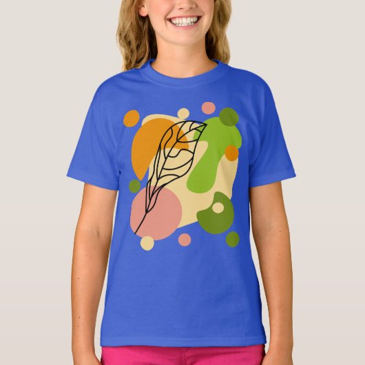 Interessante abstracte plekjes met bladeren t-shirt (Voorkant)