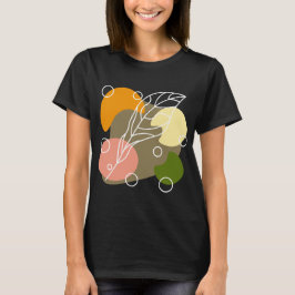 Interessante abstracte plekjes met bladeren t-shirt