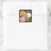 Interessante abstracte plekjes met bladeren vierkante sticker (Tas)