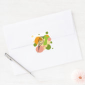 Interessante abstracte plekjes met bladeren vierkante sticker (Envelop)