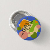 Interessante abstracte plekken met bladeren ronde button 3,2 cm (Voorkant /achterkant)