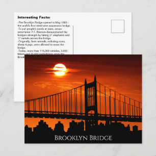 Interessante Brooklyn Bridge feiten Briefkaart