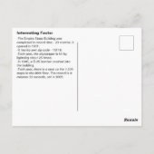 Interessante Empire State Building Feiten Briefkaart (Achterkant)