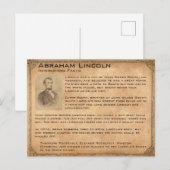 Interessante feiten over Abraham Lincoln Briefkaart (Voorkant / Achterkant)
