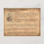 Interessante feiten over Abraham Lincoln Briefkaart (Voorkant)