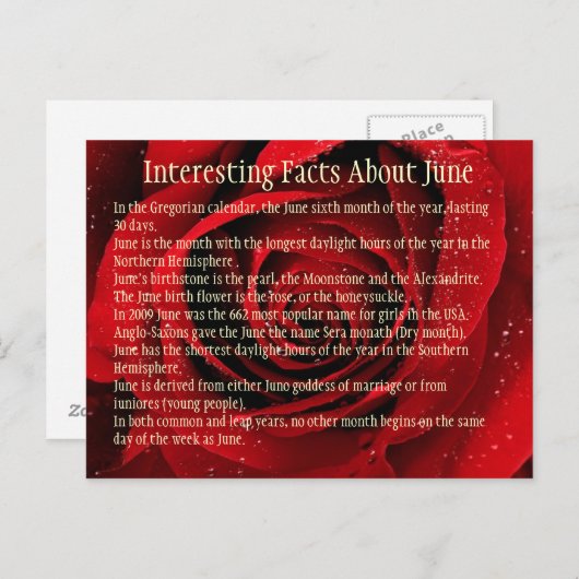 interessante feiten over juni briefkaart (Voorkant / Achterkant)