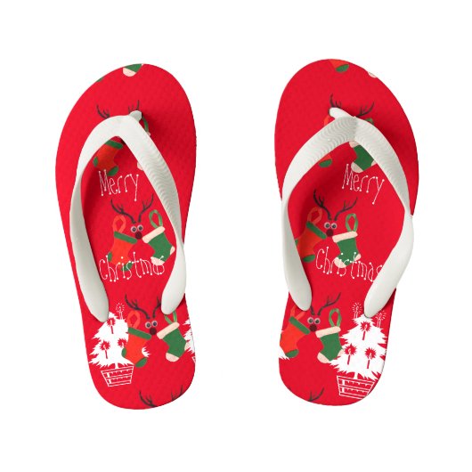 Interessante Kerst op komst doe-het-zelf Kinder Teenslippers (Voetbed)