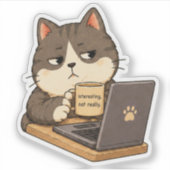 Interessante Niet Echt Kattensticker Sticker (Voorkant)