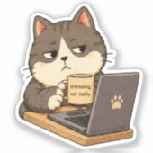 Interessante Niet Echt Kattensticker Sticker (Voorkant)