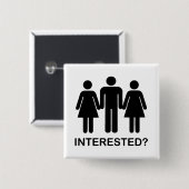 Interesse? Vierkante Button 5,1 Cm (Voorkant /achterkant)