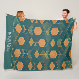 Interfacing kubus blauw monochromatische patroon fleece deken