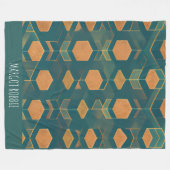 Interfacing kubus blauw monochromatische patroon fleece deken (Voorkant (Horizontaal))