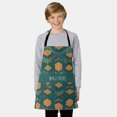 Interfacing kubus blauw monochromatische patroon schort (Gedragen)