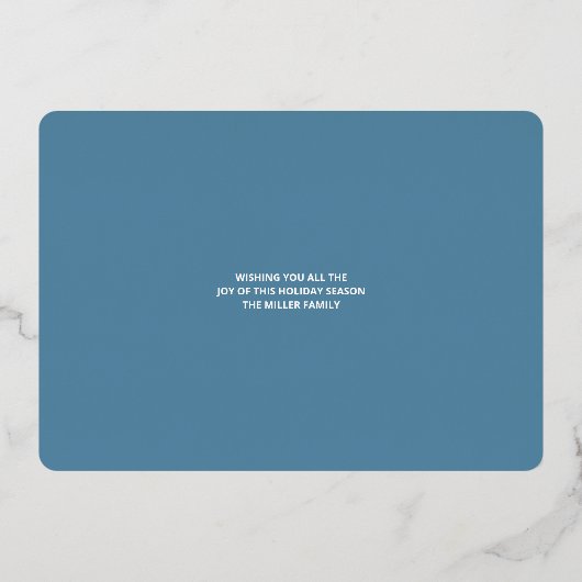 Interfaith 4 Photo Simple Trendy Navy Rose Gold Folie Feestdagenkaart (Achterkant)