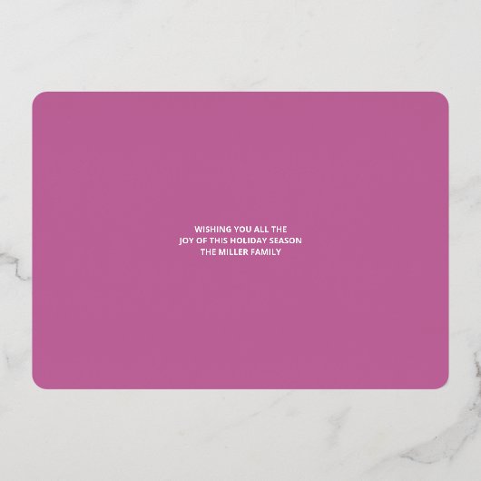 Interfaith 4 Photo Simple Trendy Purple Gold Folie Feestdagenkaart (Achterkant)