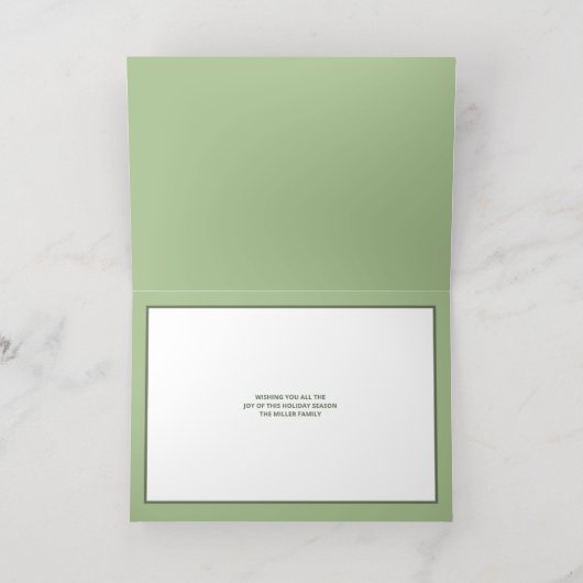 Interfaith 4 Photo Trendy Simple Green Gold Folie Feestdagenkaart (Binnenlaag)