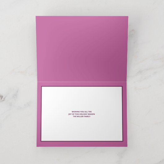 Interfaith 4 Photo Trendy Simple Purple Gold Folie Feestdagenkaart (Binnenlaag)