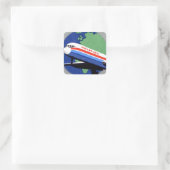 INTERFLUG - Luchtvaartmaatschappij van DDR, DDR -  Vierkante Sticker (Tas)