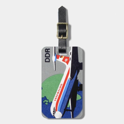 INTERFLUG - National Airline of DDR, East Germany Bagagelabel (Voorkant verticaal)