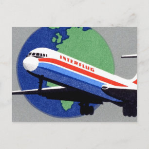 INTERFLUG - National Airline of DDR, East Germany Briefkaart