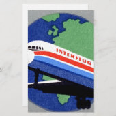 INTERFLUG - National Airline of DDR, East Germany Briefpapier (Voorkant / Achterkant)