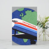 INTERFLUG - National Airline of DDR, East Germany Briefpapier (Staand voorkant)