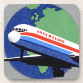 INTERFLUG - National Airline of DDR, East Germany Drankjes Onderzetter (Voorkant)