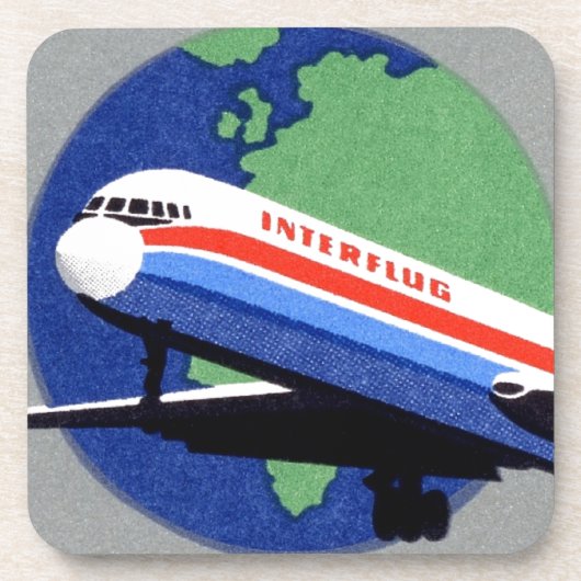 INTERFLUG - National Airline of DDR, East Germany Drankjes Onderzetter (Voorkant)