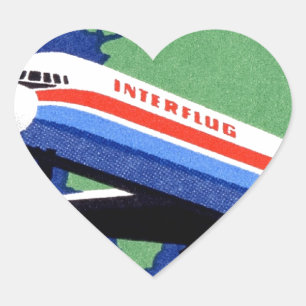 INTERFLUG - National Airline of DDR, East Germany Hart Sticker