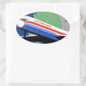 INTERFLUG - National Airline of DDR, East Germany Ovale Sticker (Tas)