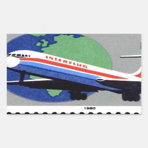 INTERFLUG - National Airline of DDR, East Germany Rechthoekige Sticker