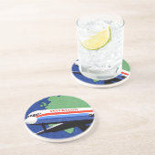 INTERFLUG - National Airline of DDR, East Germany Zandsteen Onderzetter (Zijkant)