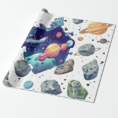 Intergalactische Nevel Gift Wrap Wit Cadeaupapier (Uitgerold)
