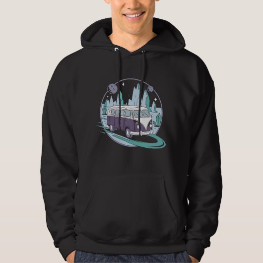 Intergalactische roadtrip – Psychedelische ruimteb Hoodie (Voorkant)
