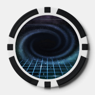 Intergalactische Sci-Fi-achtergrond Poker Chips