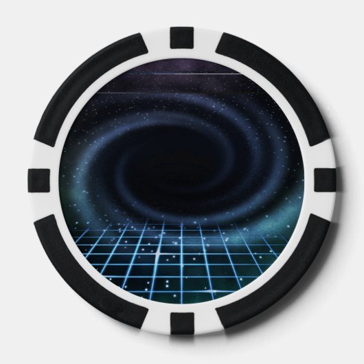 Intergalactische Sci-Fi-achtergrond Poker Chips (Voorkant)